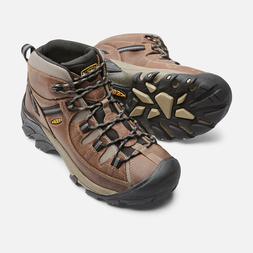 Botas de Seguridad Keen Mexico Marrom/Negros - Hombre Targhee Ii Waterproof Mid - YC9861304